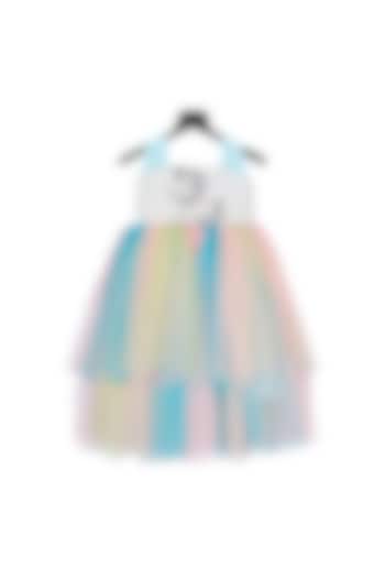 Multi Colored Embroidered Dress For Girls by Pink Cow