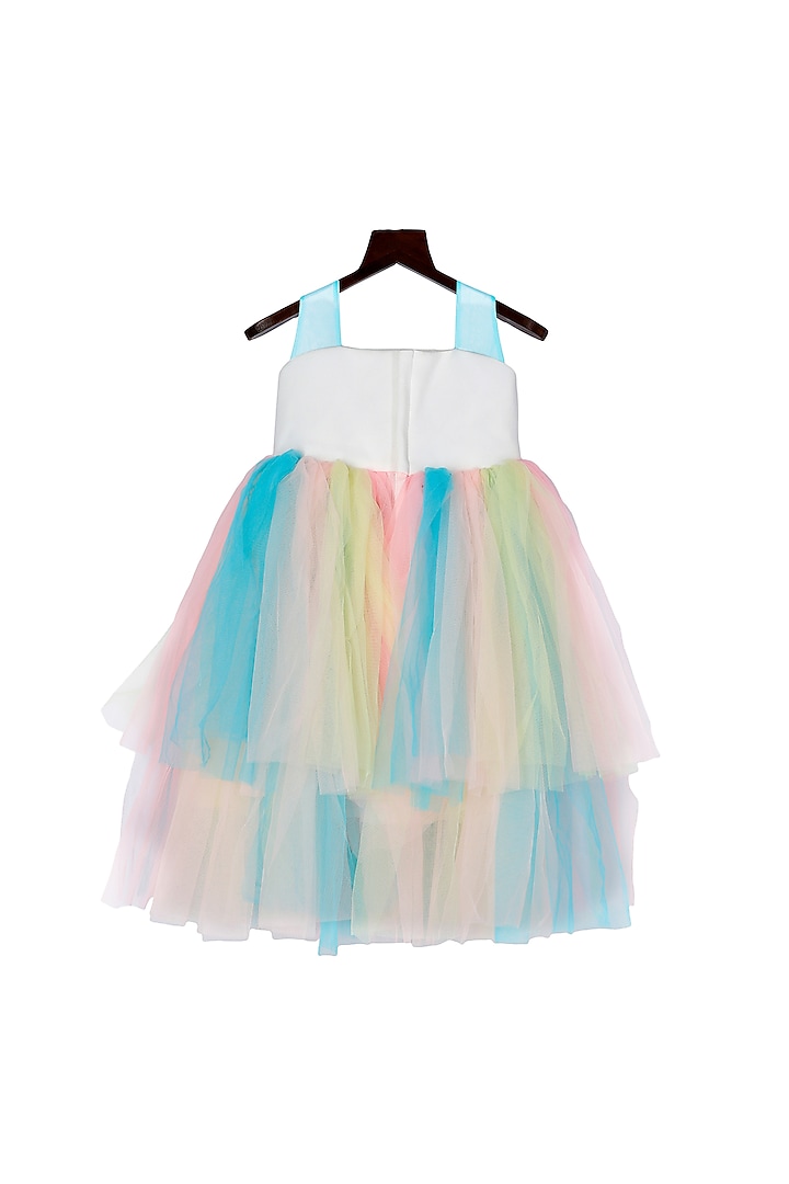 Multi Colored Embroidered Dress For Girls by Pink Cow at Pernia's Pop Up Shop