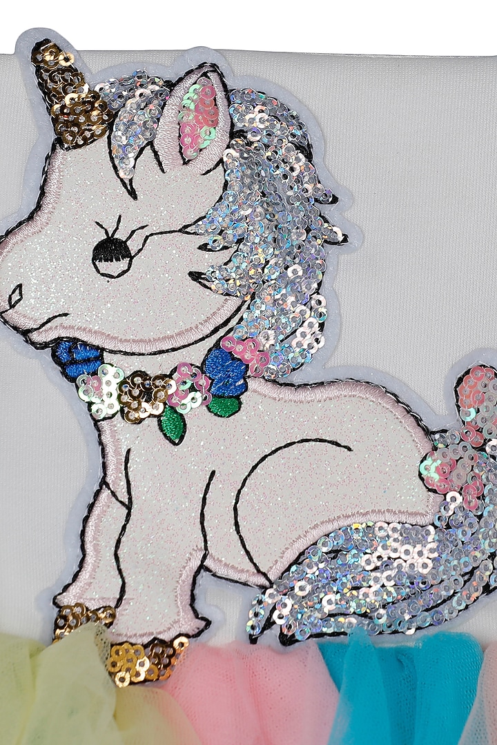 Multi Colored Embroidered Dress For Girls by Pink Cow at Pernia's Pop Up Shop