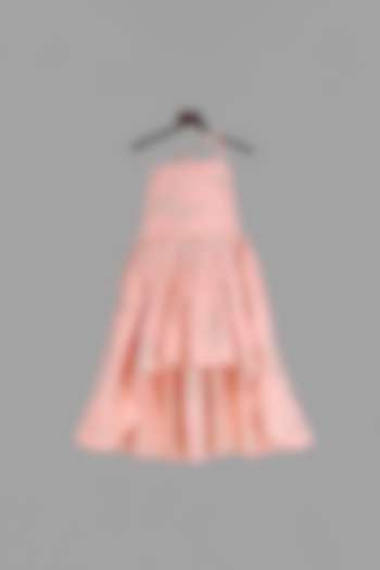 Peach Embellished Gown For Girls by Pink Cow