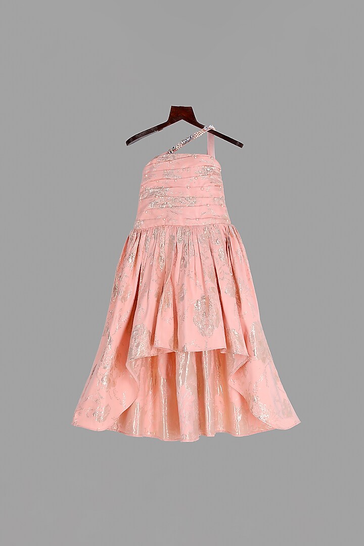 Peach Embellished Gown For Girls by Pink Cow