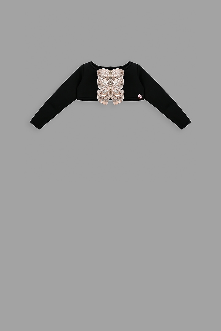Black Pearl Embellished Shrug For Girls by Pink Cow