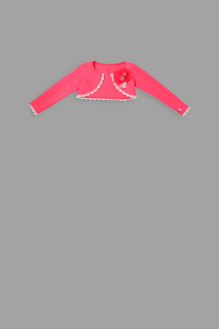 Pink Embellished Shrug For Girls by Pink Cow