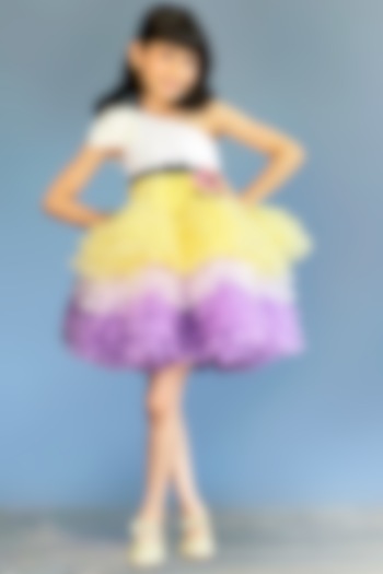 Multi-Colored Tulle Dress For Girls by Pink Cow