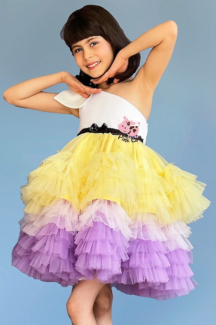 Multi-Colored Tulle Dress For Girls by Pink Cow at Pernia's Pop Up Shop