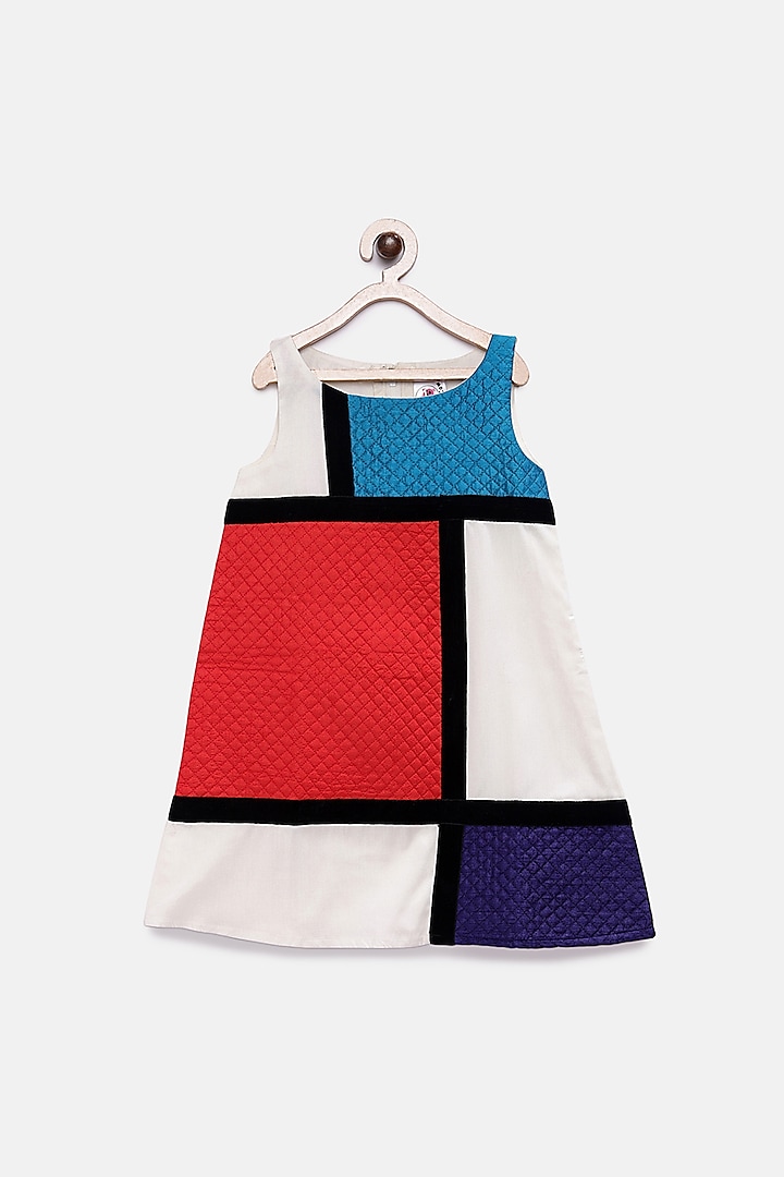 Multi Colored Dress With Stripes For Girls by Pink Cow