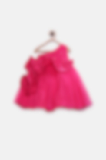 Pink Dress With Pearl Detailing For Girls by Pink Cow
