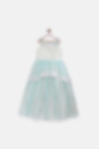 Blue Gown With Pearl Detailing For Girls by Pink Cow