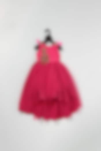 Pink Net High-Low Ball Gown For Girls by Pink Cow