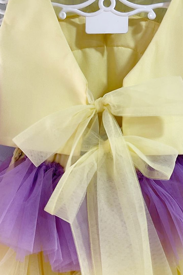 Yellow Velvet Lehenga Set For Girls by Pink Cow at Pernia's Pop Up Shop