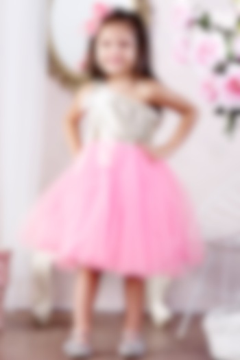 Pink One Shoulder Dress For Girls by Pink Cow