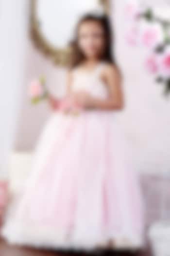 Pink Floral Embelished Gown For Girls by Pink Cow