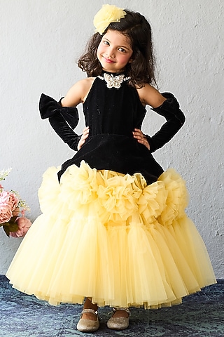 Buy Black Velvet Dress for 7-8 Year Girls Online from Indian Luxury  Designers 2026