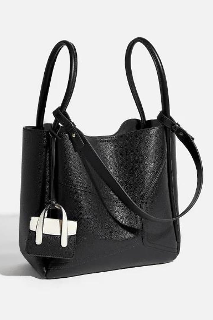 Black Vegan Leather Tote Bag by Pine & Drew at Pernia's Pop Up Shop