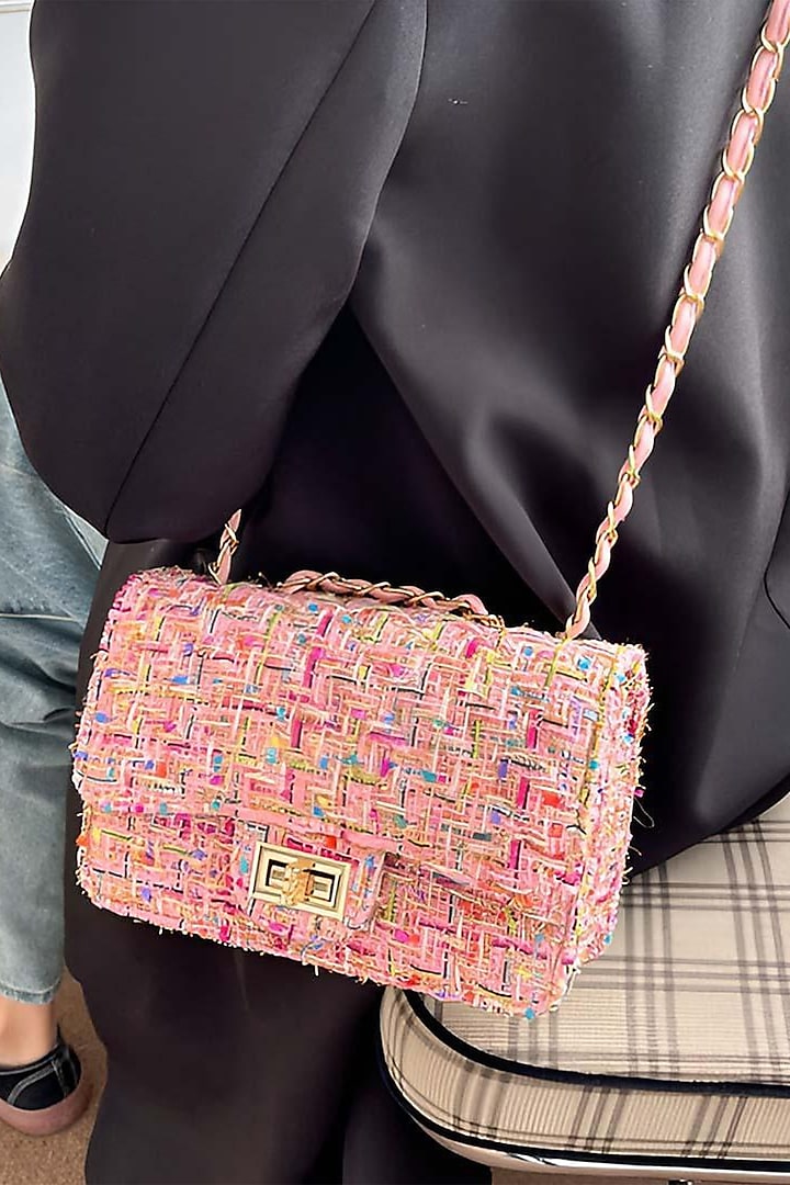 Pink Fabric Shoulder Bag by Pine & Drew