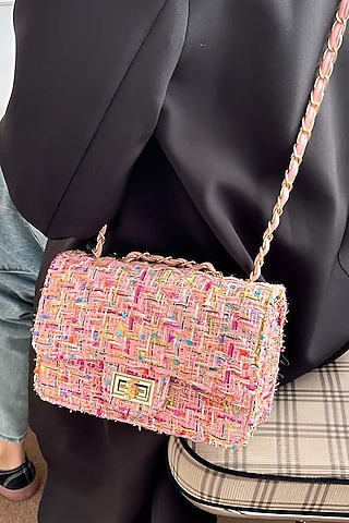 Pink Fabric Shoulder Bag by Pine & Drew