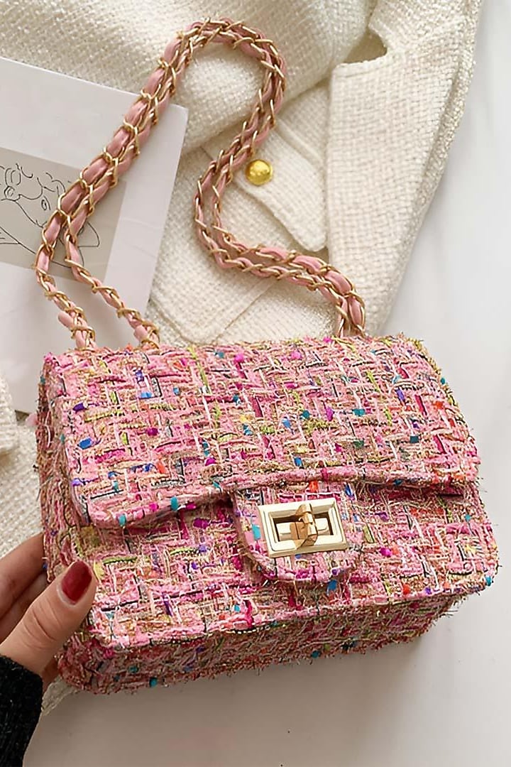 Pink Fabric Shoulder Bag by Pine & Drew at Pernia's Pop Up Shop