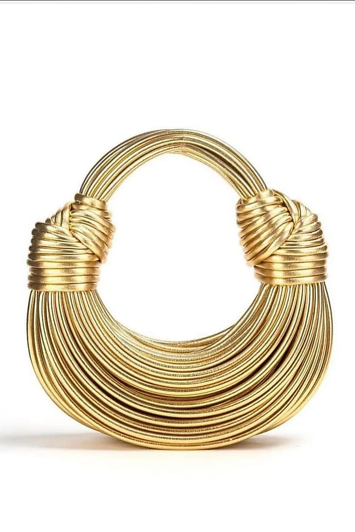 Gold Pure Leather Handbag by Pine & Drew at Pernia's Pop Up Shop