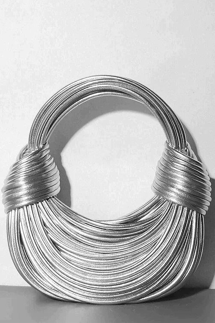 Silver Pure Leather Handbag by Pine & Drew at Pernia's Pop Up Shop