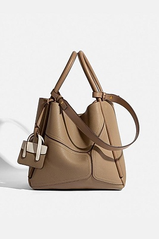 Taupe Vegan Leather Tote Bag by Pine & Drew