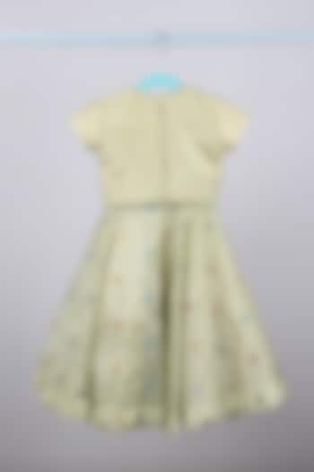 Mint Green Tabby Silk Mirror Embroidered Lehenga Set For Girls by Sky Is Pink at Pernia's Pop Up Shop