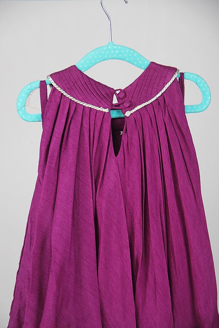 Purple Bamberg Silk Sharara Set For Girls by Sky Is Pink at Pernia's Pop Up Shop