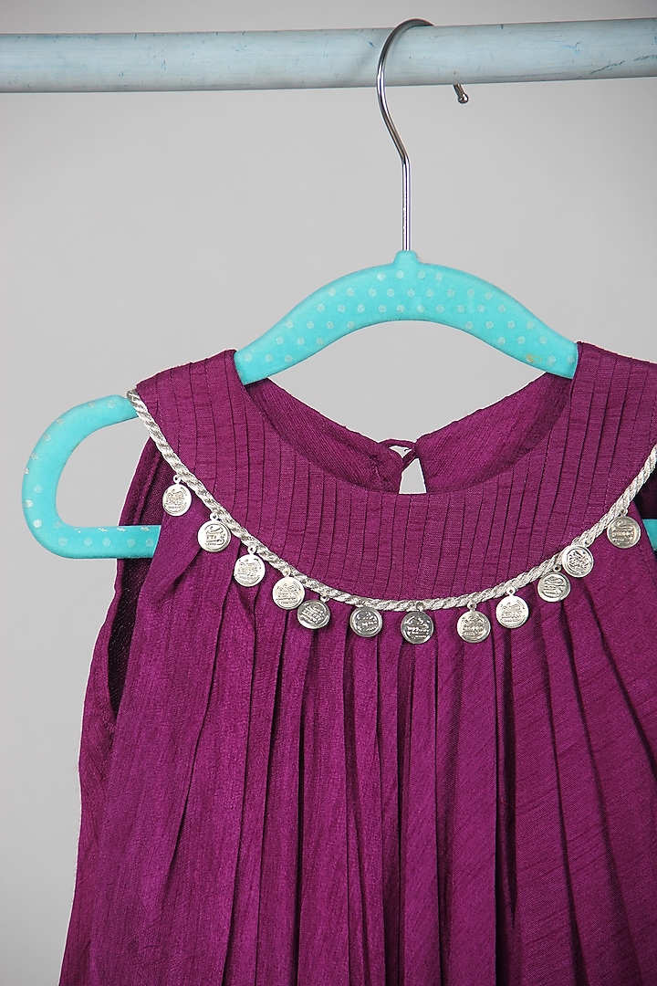 Purple Bamberg Silk Sharara Set For Girls by Sky Is Pink at Pernia's Pop Up Shop