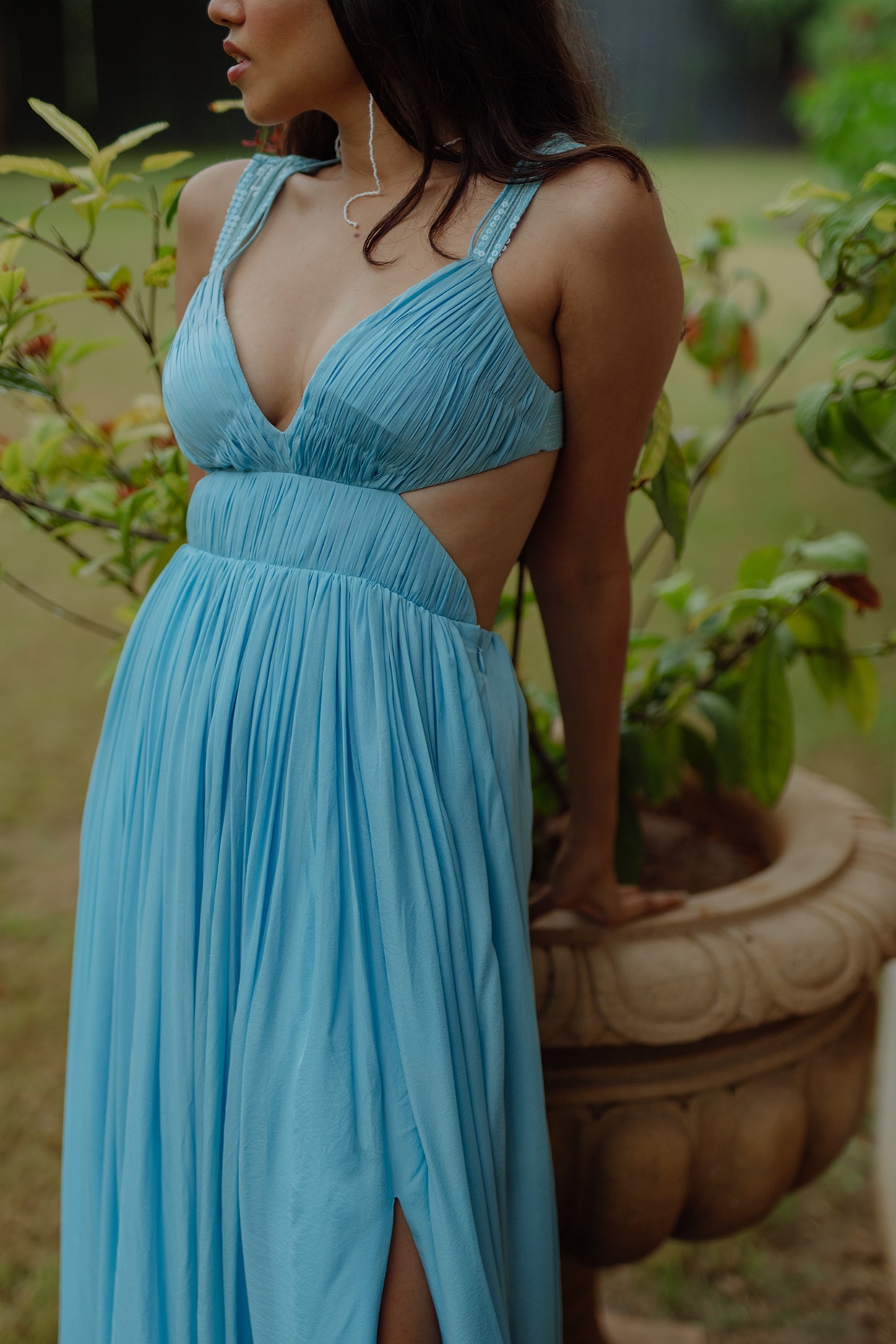Plus Size Prom Dresses Light Blue Satin Ball Gown – Lisposa