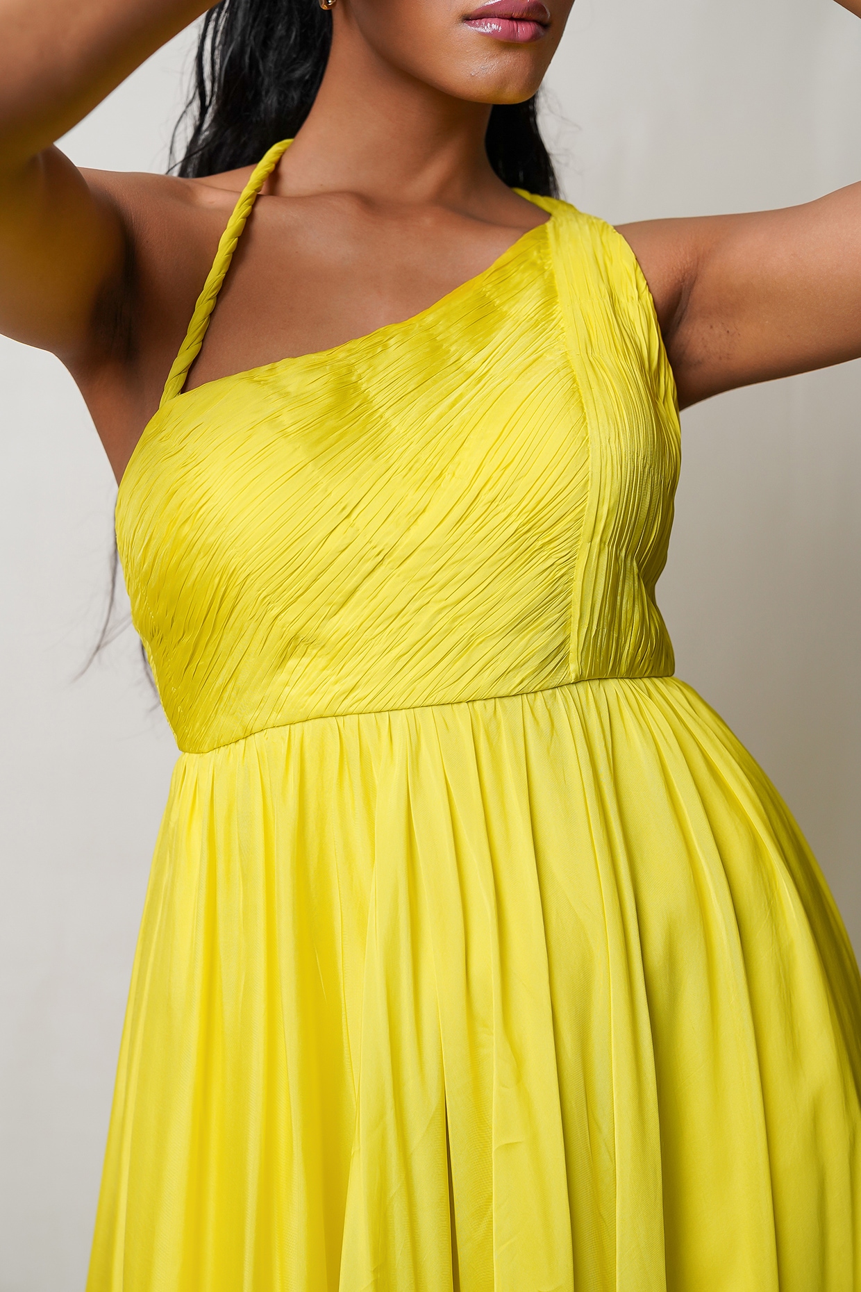 Yellow Ruffle Tiered Floral Cut-Out Chiffon Gown – Mac Duggal