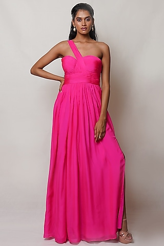 Buy Pink Chiffon Gown for Women Online from India's Luxury
