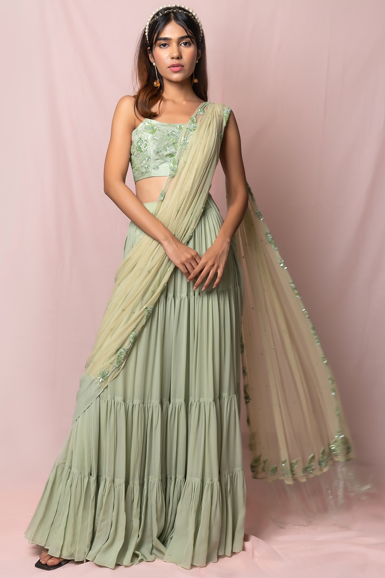45+ Jaw Dropping Green Coloured Lehengas We Spotted For Your Intimate  Wedding! | Party wear indian dresses, Kerala engagement dress, Indian  bridal outfits