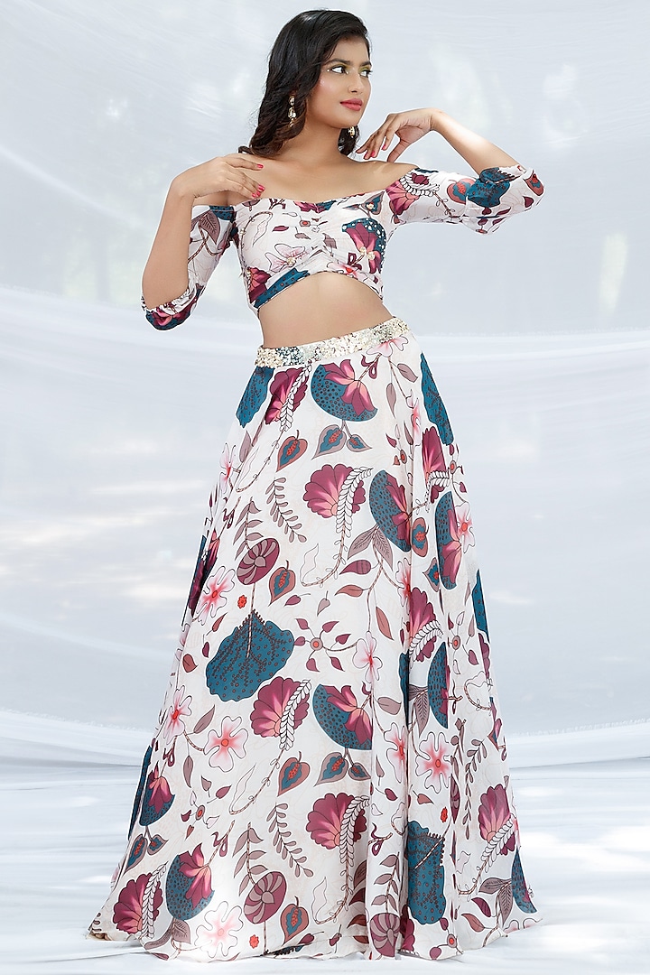 Multi-Colored Printed Skirt Set by PITARA BY SIPIKA CHAWLA