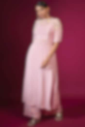 Purple Crepe Hand Embroidered Kurta Set by PITARA BY SIPIKA CHAWLA at Pernia's Pop Up Shop