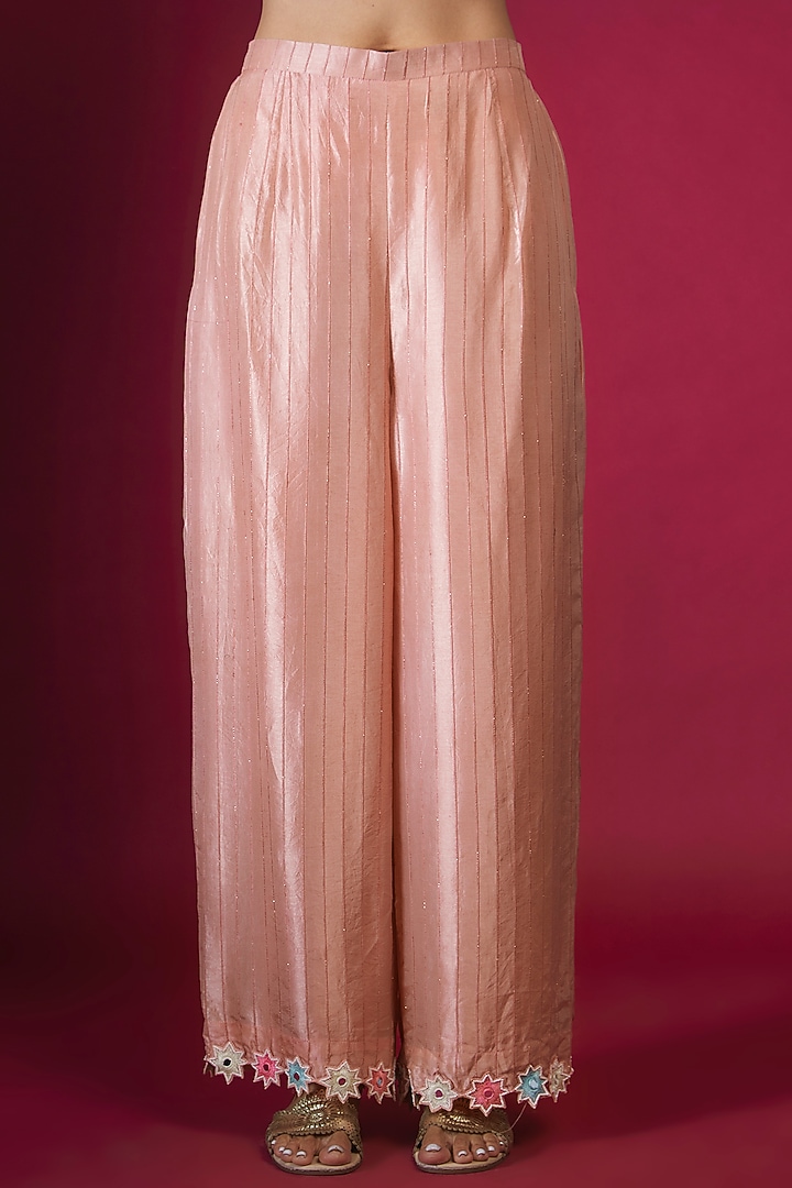Peach Crepe Handwork Cape Set by PITARA BY SIPIKA CHAWLA at Pernia's Pop Up Shop