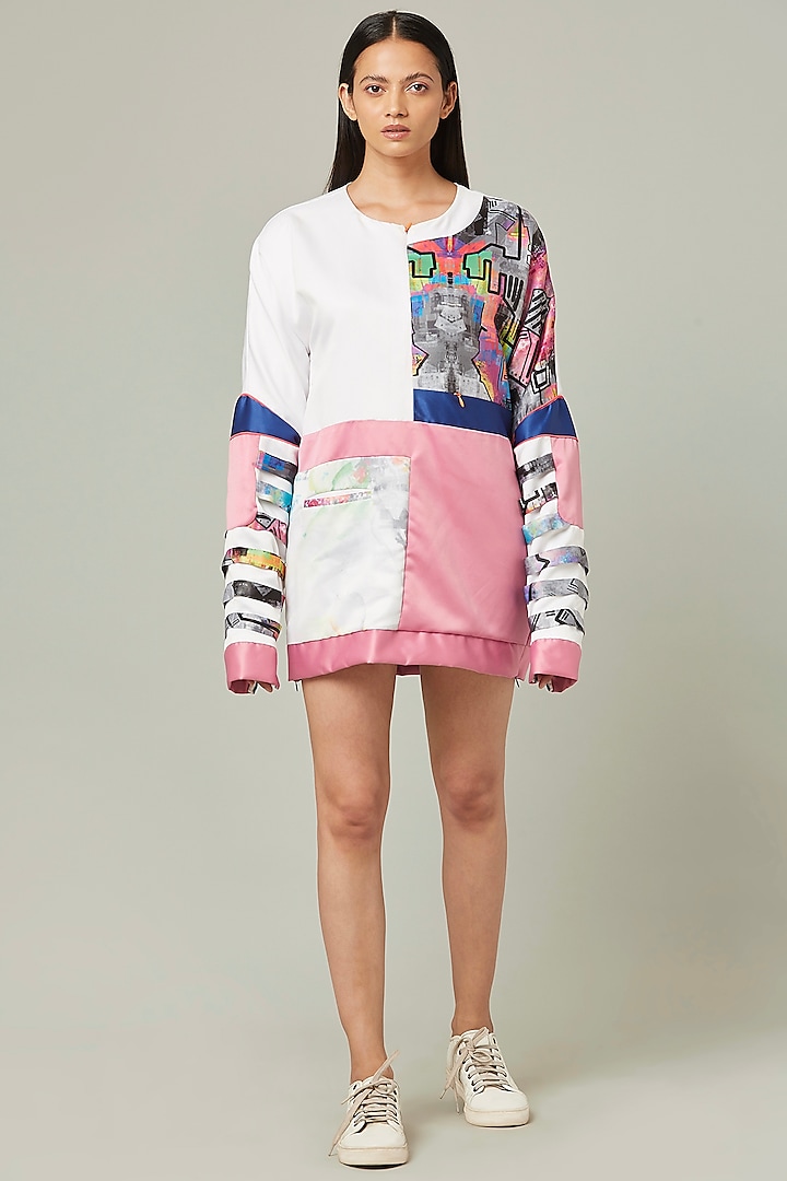Multi-Colored Printed Boxy Dress by Pieux