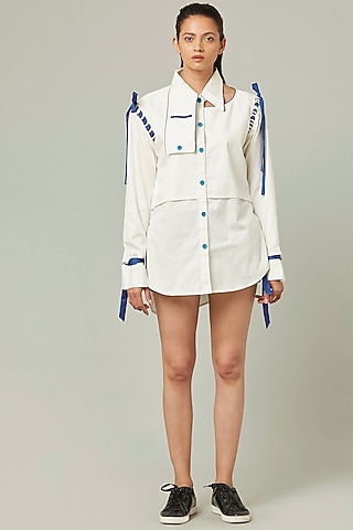 White Organic Cotton Shirt by Pieux