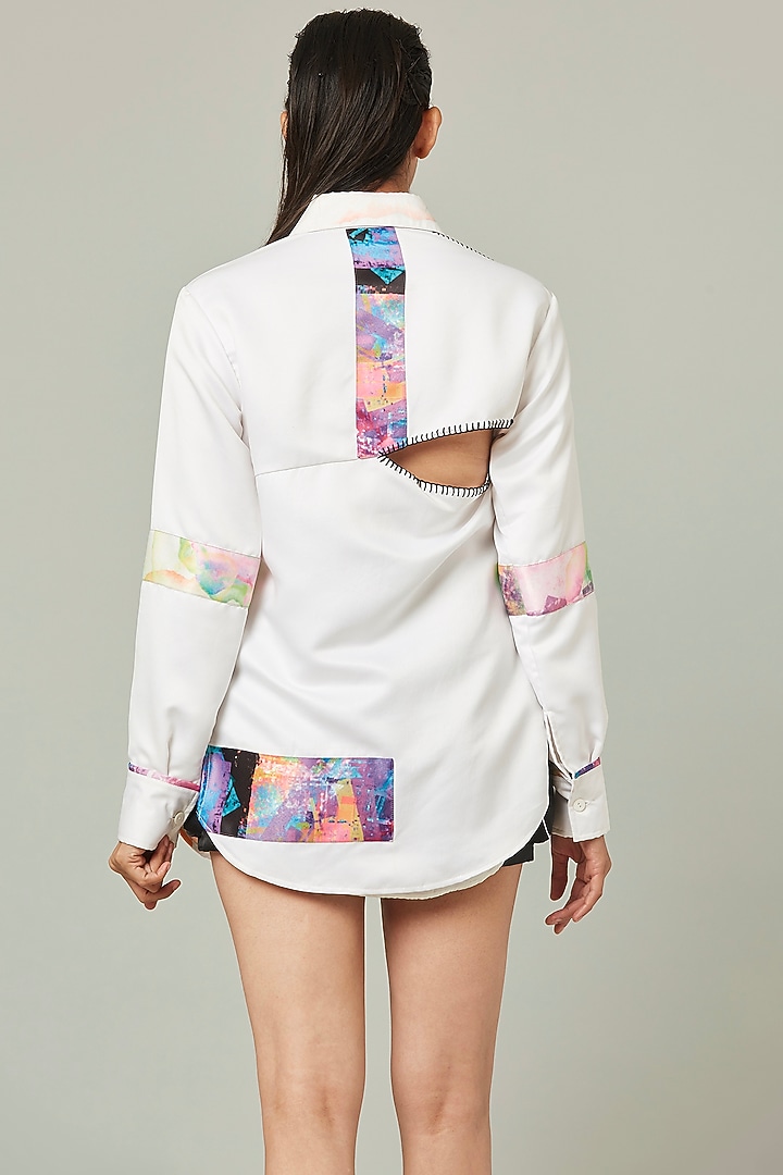 White Block Printed Shirt by Pieux at Pernia's Pop Up Shop