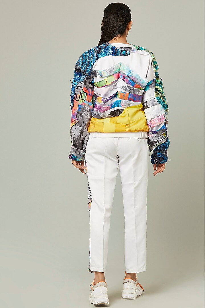 White Hand Embroidered Jacket by Pieux at Pernia's Pop Up Shop