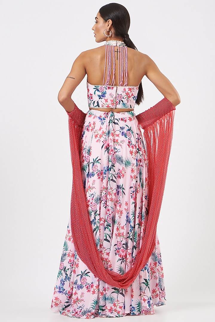 Blush Pink Printed Lehenga Set by Piyanshu Bajaj at Pernia's Pop Up Shop