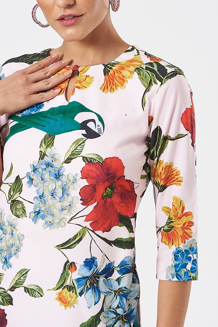 White Printed Kurta Set by Piyanshu Bajaj at Pernia's Pop Up Shop