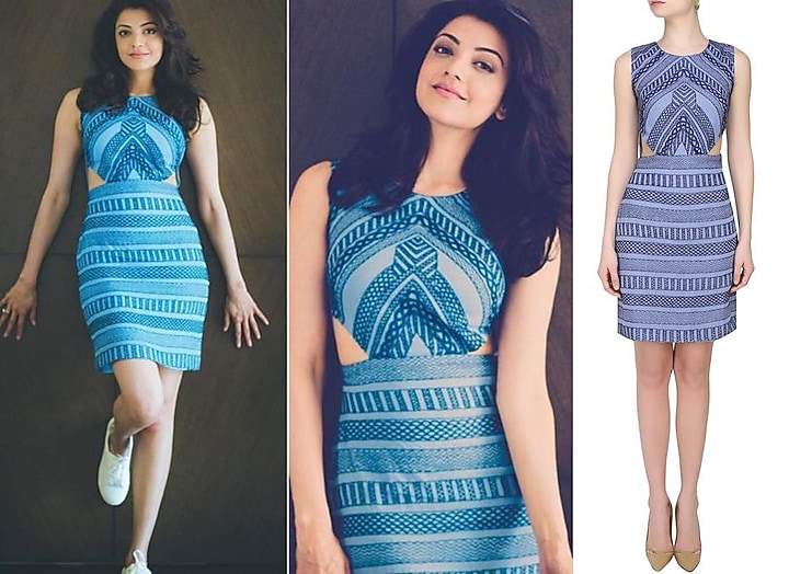 Samatvan presents BLUE THREAD EMBROIDERED CUT OUT DRESS available only at Pernia's Pop Up Shop