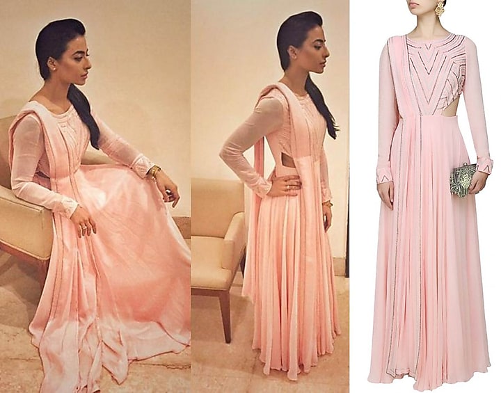 Samatvan presents PINK EMBROIDRED FLOOR LENGTH KURTA W/ATTACHED DUPATTA available only at Pernia's Pop Up Shop