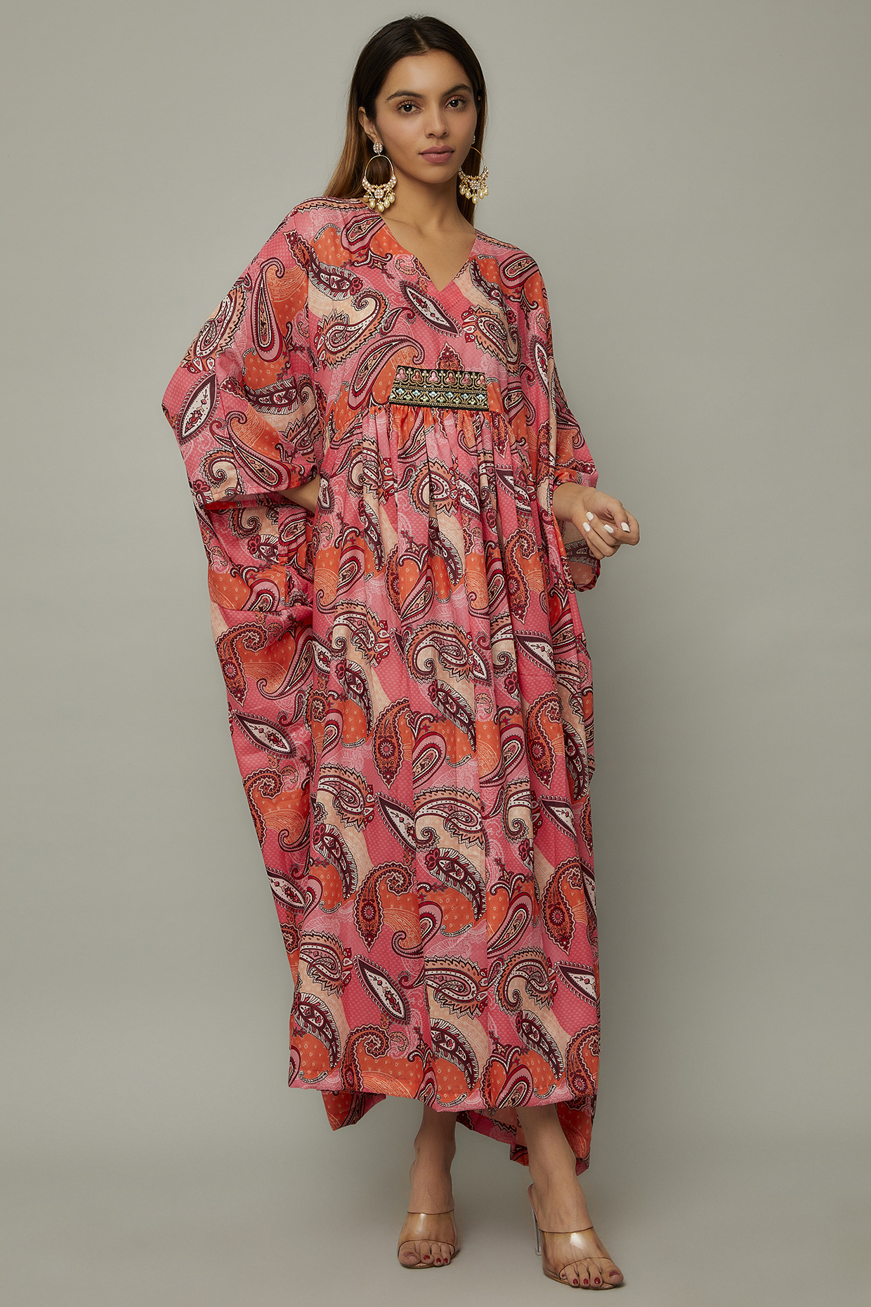 Multi-Coloured Muslin Printed Kaftan by Priyanka Jha at Pernia's Pop Up Shop