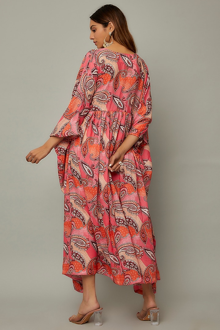 Multi-Coloured Muslin Printed Kaftan by Priyanka Jha at Pernia's Pop Up Shop