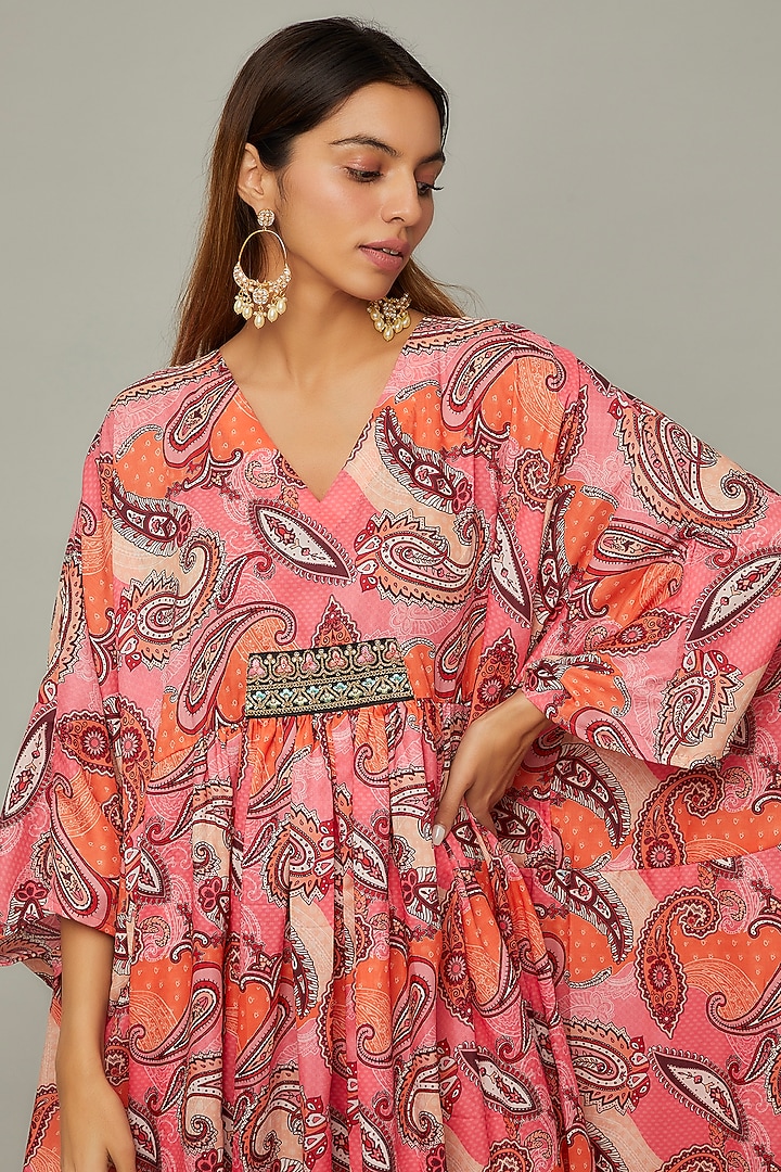 Multi-Coloured Muslin Printed Kaftan by Priyanka Jha at Pernia's Pop Up Shop