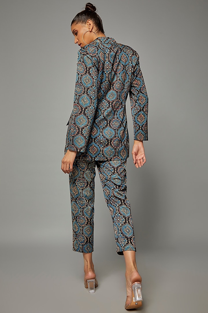 Multi-Colored Modal Silk Ajrakh Block Printed Pant Set by Priyanka Jha at Pernia's Pop Up Shop
