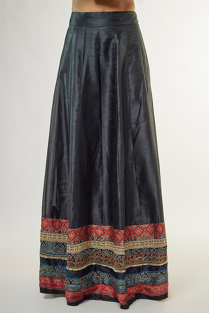 Rusty Red Silk Hand-Block Ajrakh Printed Kurta Set by Priyanka Jha at Pernia's Pop Up Shop