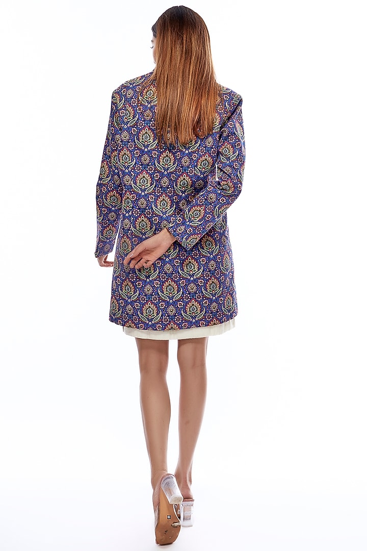 Multi-Colored Cotton Silk Printed Jacket Vacation Dress by Priyanka Jha at Pernia's Pop Up Shop