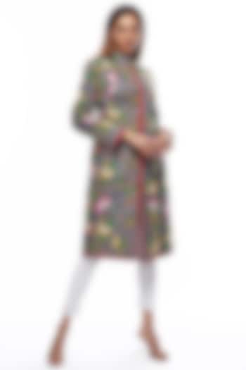 Multi-Colored Silk Hand Embroidered Jacket by Priyanka Jha at Pernia's Pop Up Shop
