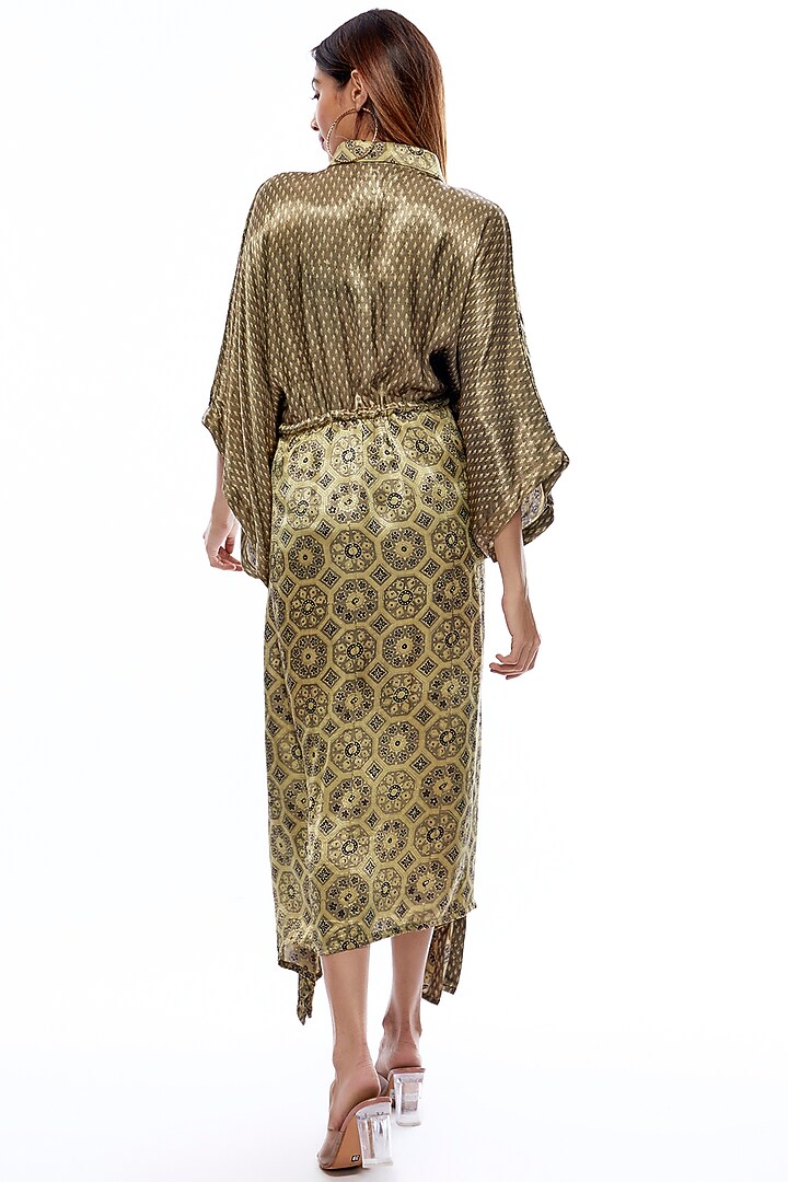 Multi-Colored Silk Hand Embroidered Kaftan by Priyanka Jha at Pernia's Pop Up Shop